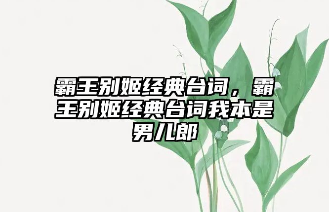 霸王別姬經(jīng)典臺詞，霸王別姬經(jīng)典臺詞我本是男兒郎