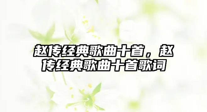 趙傳經(jīng)典歌曲十首，趙傳經(jīng)典歌曲十首歌詞