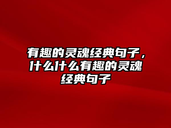 有趣的靈魂經(jīng)典句子，什么什么有趣的靈魂經(jīng)典句子