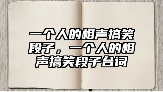 一個(gè)人的相聲搞笑段子，一個(gè)人的相聲搞笑段子臺(tái)詞