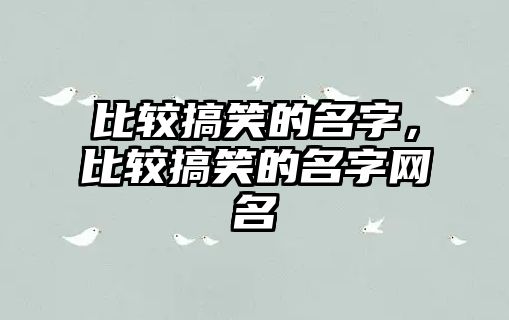 比較搞笑的名字，比較搞笑的名字網(wǎng)名