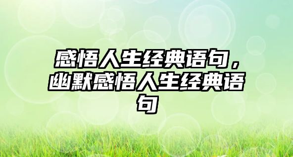 感悟人生經(jīng)典語句，幽默感悟人生經(jīng)典語句