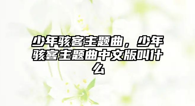 少年駭客主題曲，少年駭客主題曲中文版叫什么