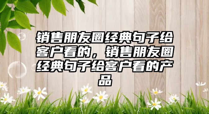 銷售朋友圈經(jīng)典句子給客戶看的，銷售朋友圈經(jīng)典句子給客戶看的產(chǎn)品