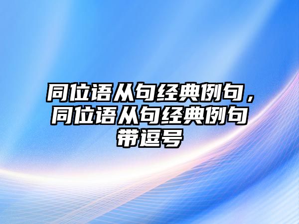 同位語從句經(jīng)典例句，同位語從句經(jīng)典例句帶逗號