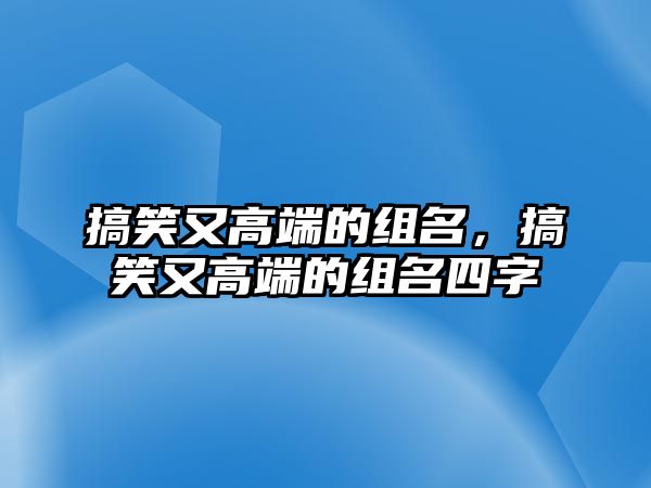 搞笑又高端的組名，搞笑又高端的組名四字