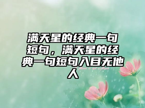 滿天星的經(jīng)典一句短句，滿天星的經(jīng)典一句短句入目無他人