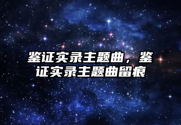 鑒證實錄主題曲，鑒證實錄主題曲留痕