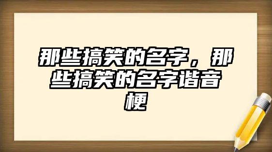 那些搞笑的名字，那些搞笑的名字諧音梗