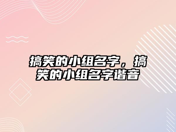 搞笑的小組名字，搞笑的小組名字諧音