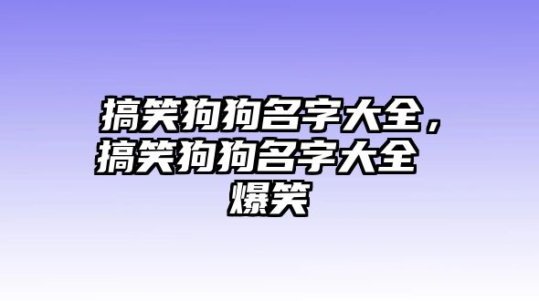 搞笑狗狗名字大全，搞笑狗狗名字大全 爆笑