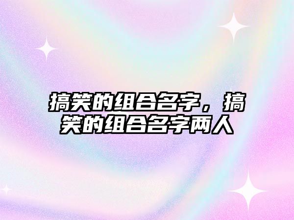 搞笑的組合名字，搞笑的組合名字兩人