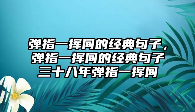 彈指一揮間的經(jīng)典句子，彈指一揮間的經(jīng)典句子三十八年彈指一揮間