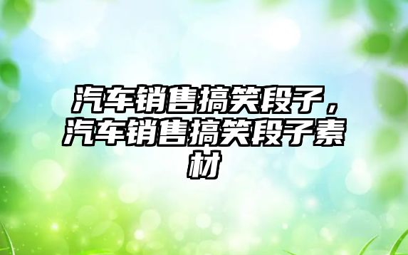 汽車銷售搞笑段子，汽車銷售搞笑段子素材