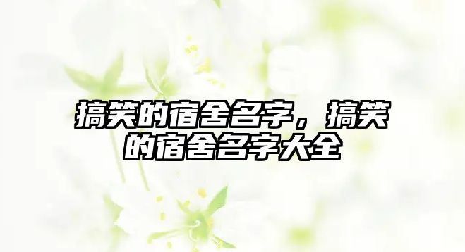 搞笑的宿舍名字，搞笑的宿舍名字大全