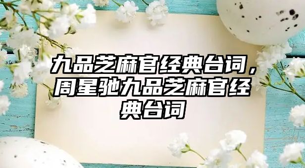 九品芝麻官經(jīng)典臺詞，周星馳九品芝麻官經(jīng)典臺詞