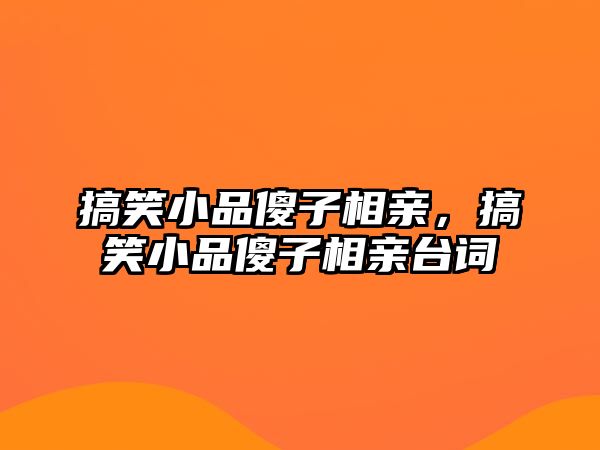 搞笑小品傻子相親，搞笑小品傻子相親臺(tái)詞