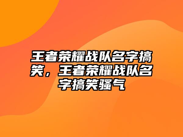 王者榮耀戰(zhàn)隊(duì)名字搞笑，王者榮耀戰(zhàn)隊(duì)名字搞笑騷氣