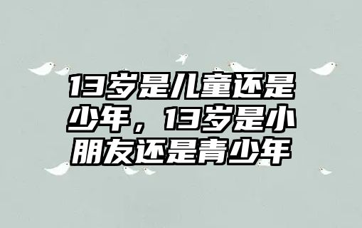 13歲是兒童還是少年，13歲是小朋友還是青少年