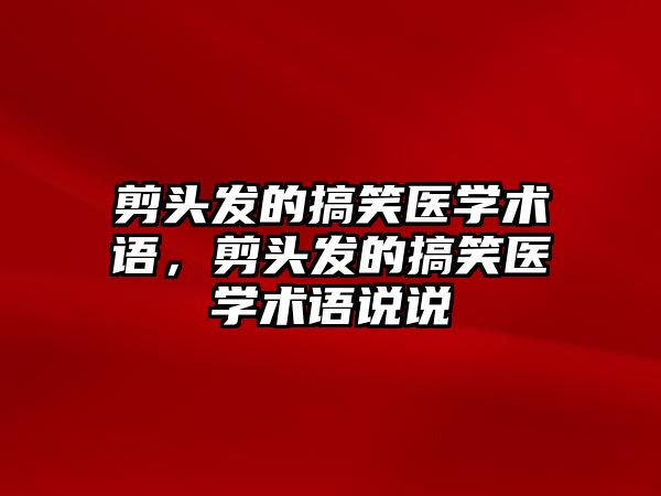 剪頭發(fā)的搞笑醫(yī)學(xué)術(shù)語，剪頭發(fā)的搞笑醫(yī)學(xué)術(shù)語說說