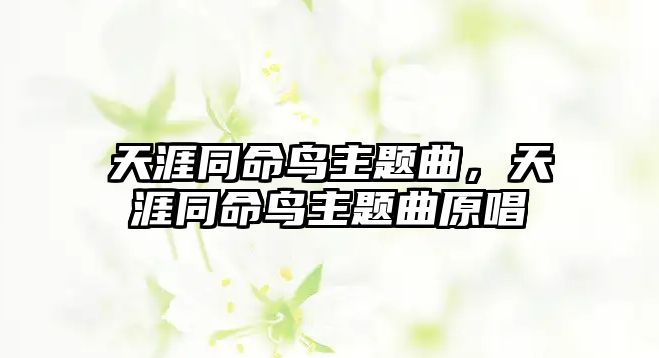 天涯同命鳥主題曲，天涯同命鳥主題曲原唱