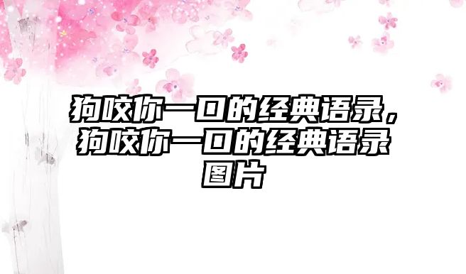 狗咬你一口的經(jīng)典語錄，狗咬你一口的經(jīng)典語錄圖片